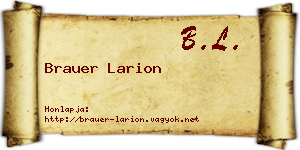 Brauer Larion névjegykártya